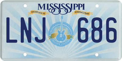 MS license plate LNJ686