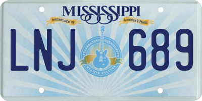MS license plate LNJ689