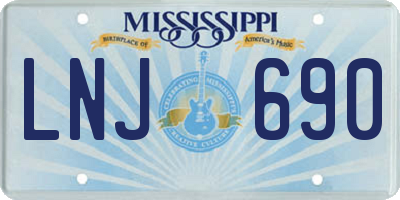 MS license plate LNJ690