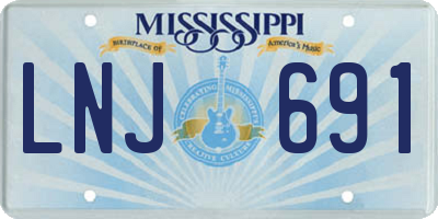 MS license plate LNJ691