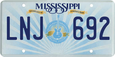 MS license plate LNJ692