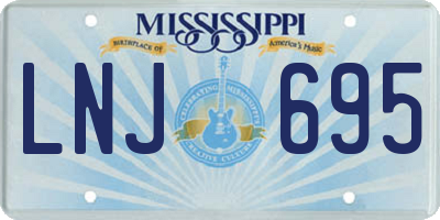 MS license plate LNJ695
