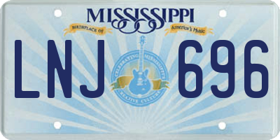 MS license plate LNJ696
