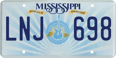 MS license plate LNJ698