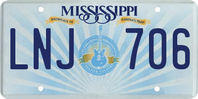 MS license plate LNJ706