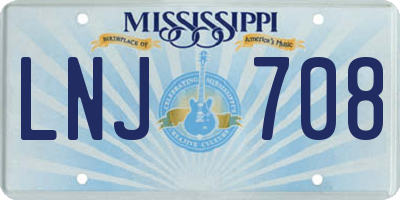MS license plate LNJ708