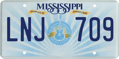 MS license plate LNJ709