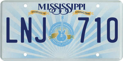 MS license plate LNJ710