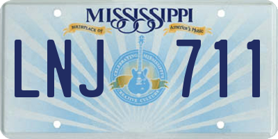 MS license plate LNJ711
