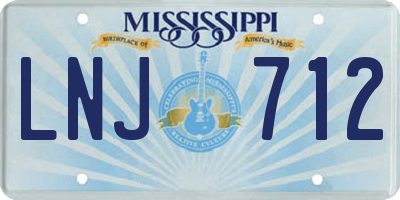 MS license plate LNJ712