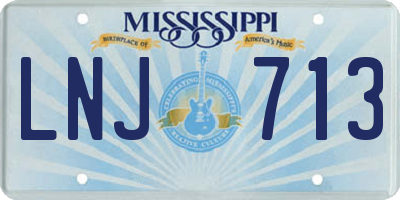 MS license plate LNJ713