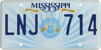 MS license plate LNJ714