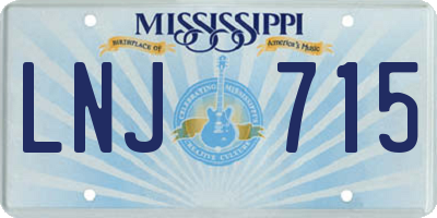 MS license plate LNJ715