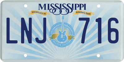 MS license plate LNJ716