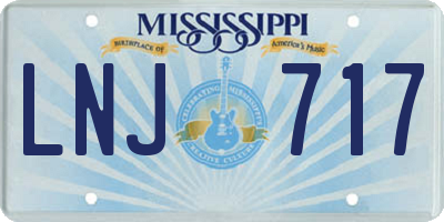 MS license plate LNJ717