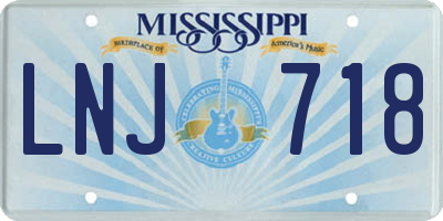 MS license plate LNJ718
