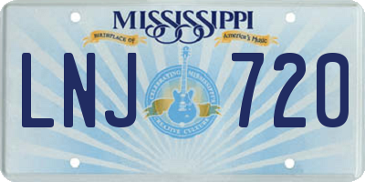 MS license plate LNJ720