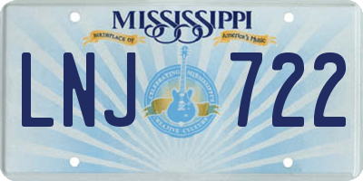 MS license plate LNJ722