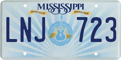 MS license plate LNJ723