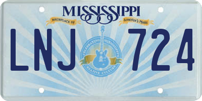 MS license plate LNJ724