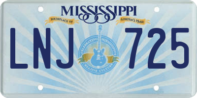 MS license plate LNJ725