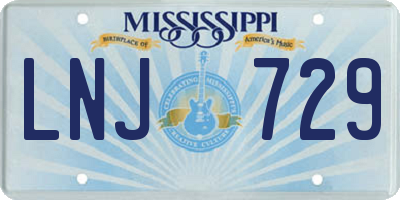 MS license plate LNJ729