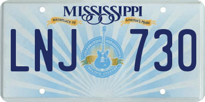 MS license plate LNJ730