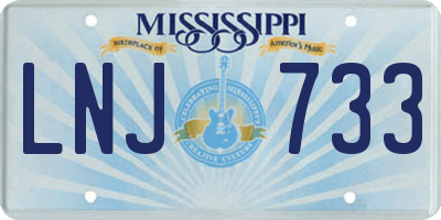 MS license plate LNJ733