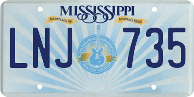 MS license plate LNJ735
