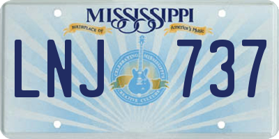 MS license plate LNJ737