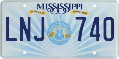 MS license plate LNJ740