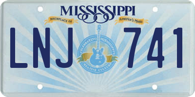 MS license plate LNJ741