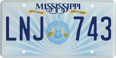 MS license plate LNJ743