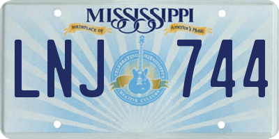 MS license plate LNJ744