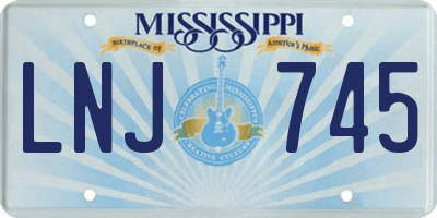 MS license plate LNJ745