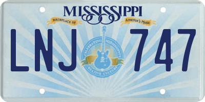 MS license plate LNJ747
