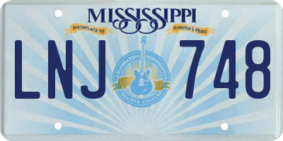 MS license plate LNJ748