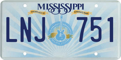 MS license plate LNJ751