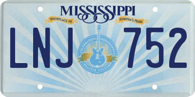 MS license plate LNJ752