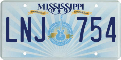 MS license plate LNJ754