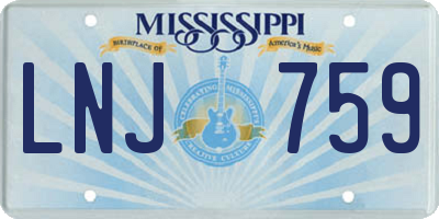 MS license plate LNJ759