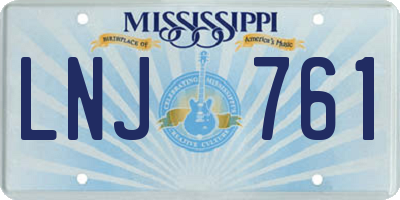MS license plate LNJ761