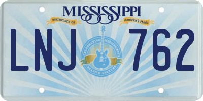 MS license plate LNJ762