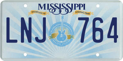 MS license plate LNJ764