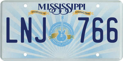 MS license plate LNJ766