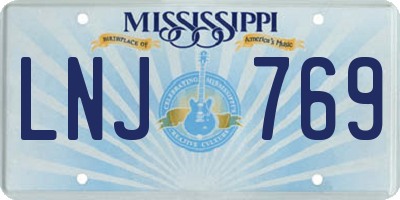 MS license plate LNJ769