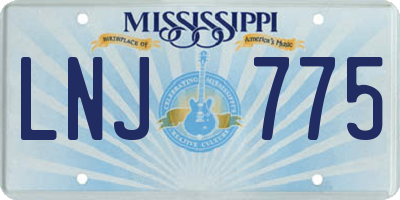 MS license plate LNJ775