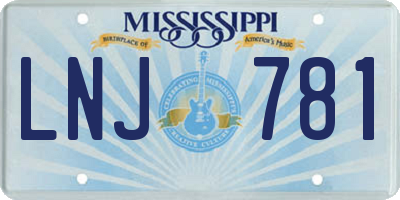 MS license plate LNJ781