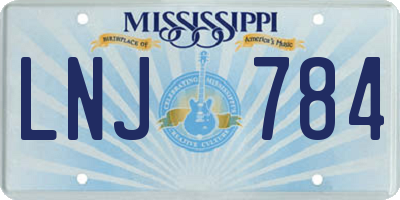 MS license plate LNJ784