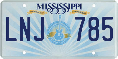 MS license plate LNJ785